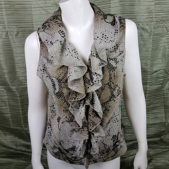 Sao Paulo Women's Ruffle Snake print Blouse - Picture 1 of 7